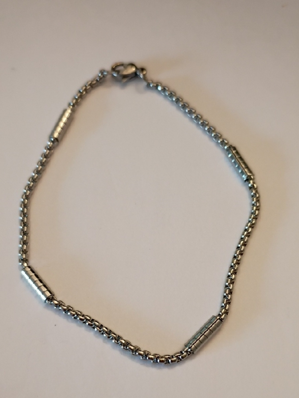 Silver-Tone Beaded Chain Bracelet